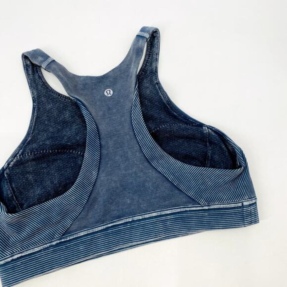 Lululemon blue ribbed washed out sports bra